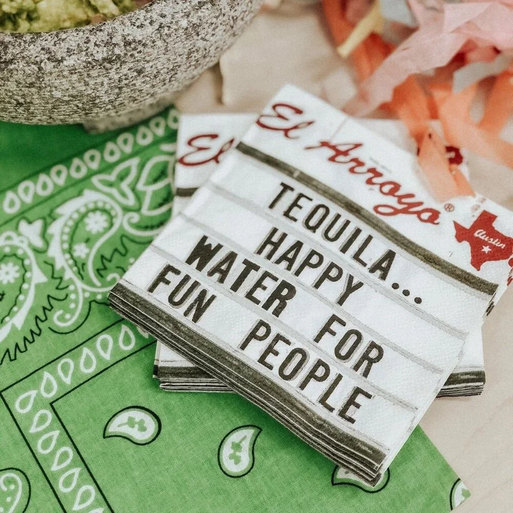 El Arroyo Paper Napkins (40) Tequila... Happy Water For Fun People Novelty New